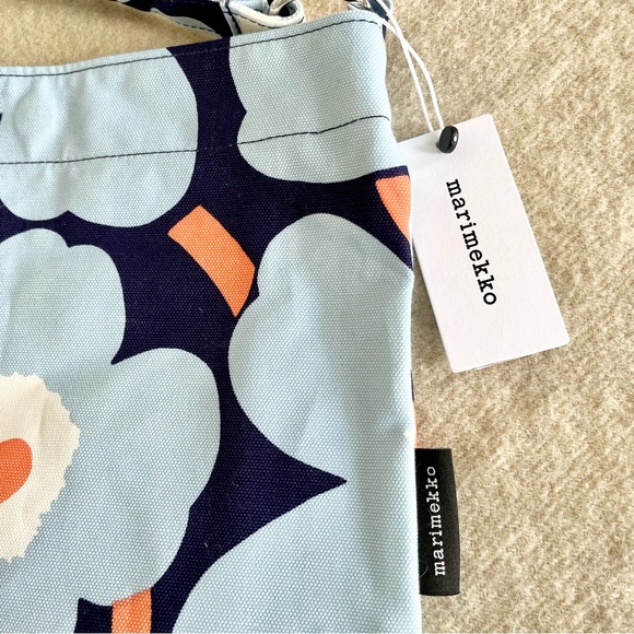 NWT Marimekko Unikko Blue / Peach Venni Bag - Picture 2 of 10